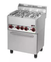 REDFOX Kombinuota viryklė su elektrine konvekcine orkaite GN 1/1 ir 4 dujinėmis kaitvietėmis SPT 60 GL