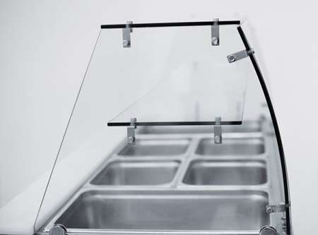 COOL HEAD Saladetė su stikline vitrina CR90A, 2xGN1/1, 230V/142,4W, 700x1295x900 mm