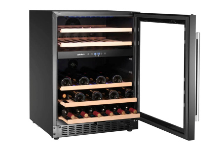 ARKTIC Vyno šaldytuvas, 2 zonų, 46 buteliai, Juodas, 570x595x(H)820mm
