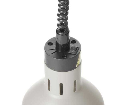 HENDI Cilindro formos reguliuojamo aukščio lempa patiekalams šildyti, Balta, 230V/250W