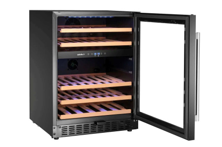 ARKTIC Vyno šaldytuvas, 2 zonų, 46 buteliai, Juodas, 570x595x(H)820mm