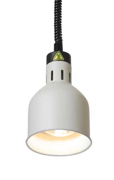 HENDI Cilindro formos reguliuojamo aukščio lempa patiekalams šildyti, Balta, 230V/250W