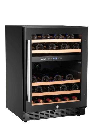ARKTIC Vyno šaldytuvas, 2 zonų, 46 buteliai, Juodas, 570x595x(H)820mm
