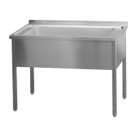 REDFOX Plovimo stalas 120×70×90 1 kriauklė 95×51×38 MSJ 7012 00002551 | E-gastro