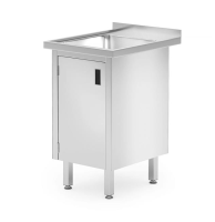 HENDI Kriauklės stalas suvirintas su spintele ir šarnyrinėmis durimis Profi Line 500x600x(H)850mm 813492 | E-gastro