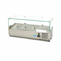 MAXIMA Stalinis šaldomas vitrininis paruošimo šaldytuvas 95 cm talpina 3 x 1/3 GN 09400317 | E-gastro