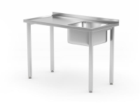 HENDI Kriauklės stalas, surenkamas, Kitchen Line, dubuo dešinėje, 1000x600x(H)850mm 816783 | E-gastro