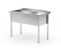 HENDI Stalas su viena plovimo vonia, suvirintas, Profi Line, 800x600x(H)850mm 811825 | E-gastro