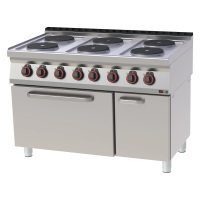 REDFOX Elektrinė viryklė su statine orkaite GN 2/1 ir 6 kaitlentėmis 400 V SPT 70/120-21 E 00110114 | E-gastro