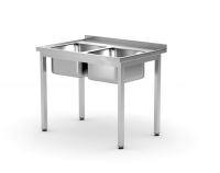 HENDI Stalas su 2 kriauklėmis, surenkamas, Profi Line, 1000x600x(H)850mm 811580 | E-gastro