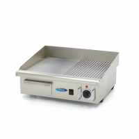 MAXIMA Elektrinė kepimo plokštuma pusiau lygi pusiau rievėta 55 cm su riebalų surinkimo talpa 09300072 | E-gastro