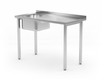 HENDI Stalas su kriaukle susukamas Kitchen Line kairės pusės 1000x600x(H)850mm 816790 | E-gastro