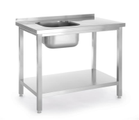 HENDI Stalas su kriaukle ir lentyna prisukamas Kitchen Line kairė pusė 800x600x(H)850mm 817001 | E-gastro