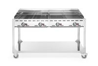 HENDI Dujinis grilis Green Fire Profi Line, 4 degikliai, Šviesiai pilkas, 22 kW, 1400×612×(H)825 mm 149614 | E-gastro