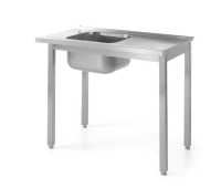 HENDI Stalas su kriaukle indaplovėms prisukamas Kitchen Line 1000x600x(H)850mm 811924 | E-gastro