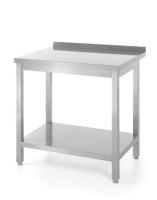 HENDI Sieninis darbo stalas su lentyna prisukamas Profi Line 800x600x(H)850mm 811450 | E-gastro