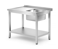 HENDI Stalas su kriaukle ir lentyna prisukamas Profi Line dešinė pusė 1000x700x(H)850mm 812938 | E-gastro