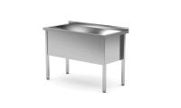HENDI Stalas su plovimo vonia suvirintas vienos kameros Profi Line 1200x600x(H)850mm 813430 | E-gastro