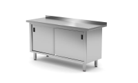 HENDI Sieninis stalas su spintele ir stumdomomis durimis suvirintas Profi Line 1600x600x(H)850mm 811689 | E-gastro