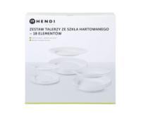 HENDI Grūdinto stiklo lėkščių rinkinys Opal - 18 vnt. 795224 | E-gastro