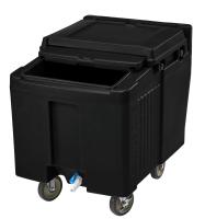 CAMBRO Ledo vežimėlis, stumdomas dangtis, 125L, Juodas, 585x80x745 mm ICS125L110 | E-gastro