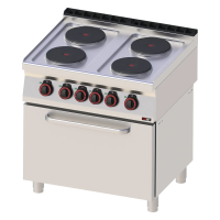 REDFOX Elektrinė viryklė su statine orkaite GN 2/1 ir 4 kaitlentėmis 400 V SPT 70/80 21 E 00110121 | E-gastro