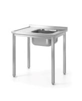 HENDI Stalas su plovimo vonia suvirintas Profi Line 1000x600x(H)850mm 811573 | E-gastro