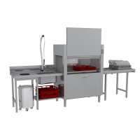 RM GASTRO Dėklų konvejerinė indaplovė 160 dėklų/val., šalto vandens, kairysis išėjimas CT 160 W ABT LX