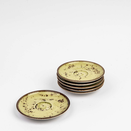 FINE DINE Cappuccino puodelio lėkštė Olive, žalia, ø160 mm, 6 vnt. 778098 | E-gastro