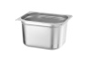 HENDI Konteineris GN 1/2, Budget Line, 12,5L, nerūdijantis plienas, 325x265x(H)200mm 800355 | E-gastro