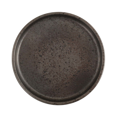 FINE DINE Lėkštė aukštu krašteliu Ironstone, juoda, ø210 mm, 6 vnt. 04SWA000089 | E-gastro