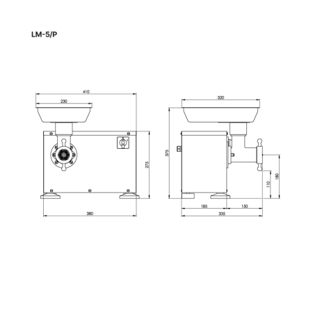KONETEOLLISUUS Mėsmalė LM-5/P, 100kg/val., 230V/0,55kW ELMP00500 | E-gastro