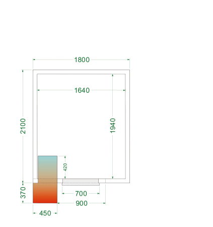 TEFCOLD Šaldomas kambarys CRPF1821, 1800x2100x2200mm, 0/+8 °C 44176 | E-gastro