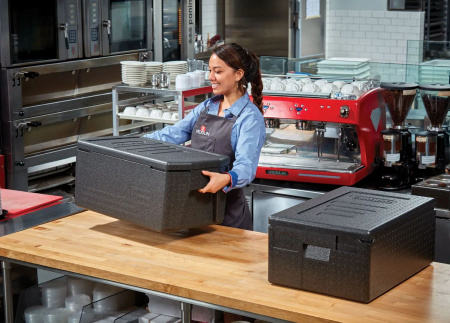 CAMBRO Termokonteineris Cam GoBox, pakraunamas iš viršaus, GN 1/1, 46 l, Juodas, 680x400x(H)321mm EPP180LH110 | E-gastro