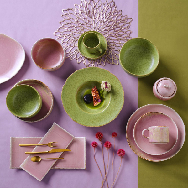 FINE DINE Stačiakampė lėkštė Edenic, žalia, 340x150 mm, 3 vnt. 767696 | E-gastro