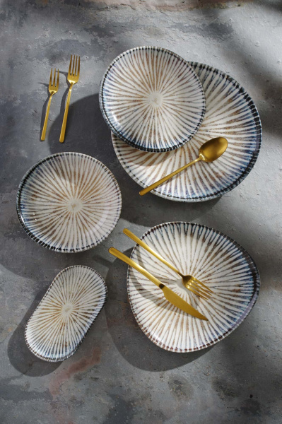 FINE DINE Trikampė lėkštė Ammonite, ø190 mm, 6 vnt. 200285 | E-gastro