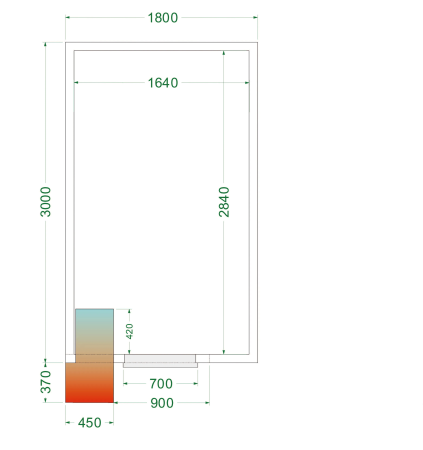TEFCOLD Šaldomas kambarys CRPF1830, 1800x3000x2200mm, 0/+8 °C 44179 | E-gastro
