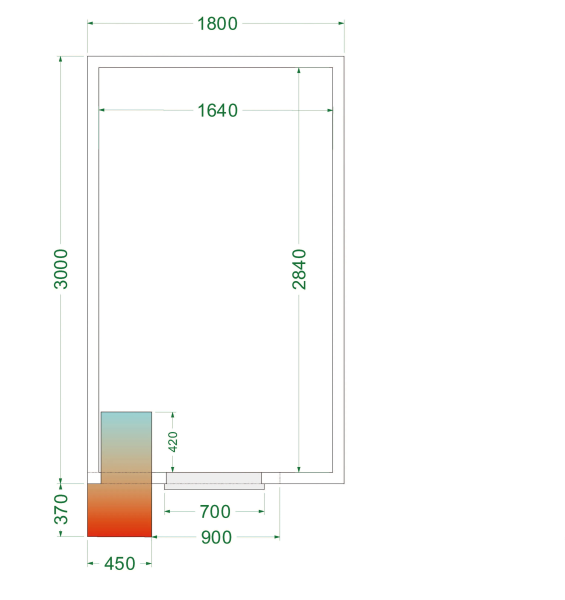 TEFCOLD Šaldomas kambarys CRPF1830, 1800x3000x2200mm, 0/+8 °C 44179 | E-gastro