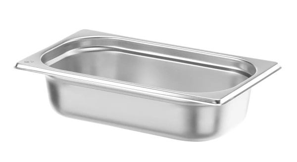 HENDI Konteineris GN 1/4, Budget Line, 1,8L, nerūdijantis plienas, 265x162x(H)65 mm 800522 | E-gastro