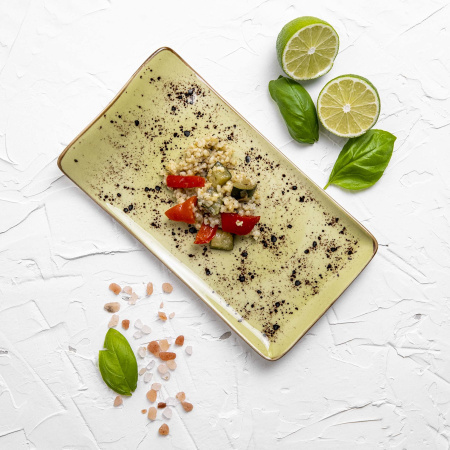 FINE DINE Stačiakampė lėkštė Olive, žalia, 300x150mm, 6 vnt. 769669 | E-gastro