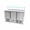 MAXIMA Picos paruošimo šaldytuvas 137 cm 3 durys 8 × 1/6 GN su granito stalviršiu ir stiklo vitrina 09400208 | E-gastro