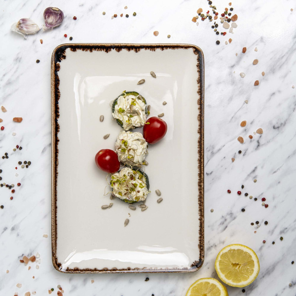 FINE DINE Stačiakampė lėkštė Vanilla, kreminė, 300x150 mm, 6 vnt. 769638 | E-gastro