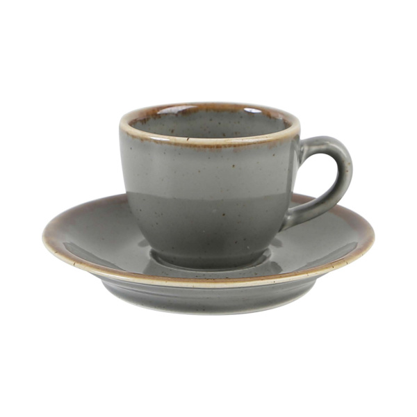 FINE DINE Espresso puodelio lėkštė Stone, tamsiai pilka, ø120 mm, 6 vnt. 04ALM002492 | E-gastro