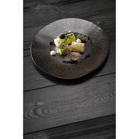 FINE DINE Lėkštė Ironstone, juoda, ø280 mm, 6 vnt. 04SWA000041 | E-gastro