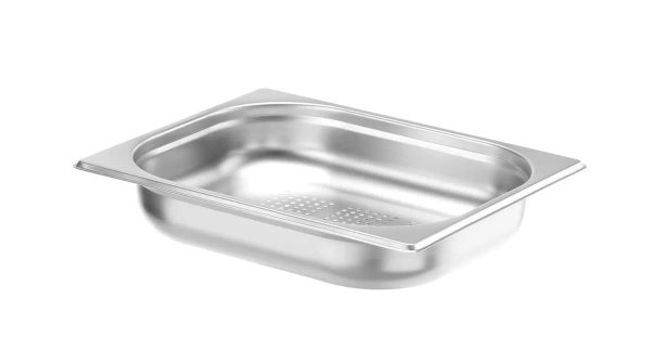 HENDI Perforuotas konteineris GN 1/2, Kitchen Line, 4L, nerūdijantis plienas, 325x265x(H)65 mm 807323 | E-gastro