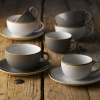 FINE DINE Cappuccino puodelis Peppercorn, pilkas, 340 ml, 6 vnt. SPGSCB281 | E-gastro