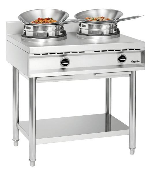 BARTSCHER Dujinė WOK virykle, dviejų kaitviečių, 2x11,5kW, Ø 290 mm, 900x600x960 mm 1052103 | E-gastro