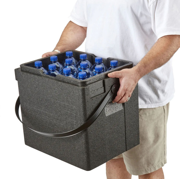 CAMBRO Termokonteineris Cam GoBox gėrimams, pakrovimas iš viršaus, 35L, Juodas, 420x335x(H)420mm EPPBEVBKST110 | E-gastro
