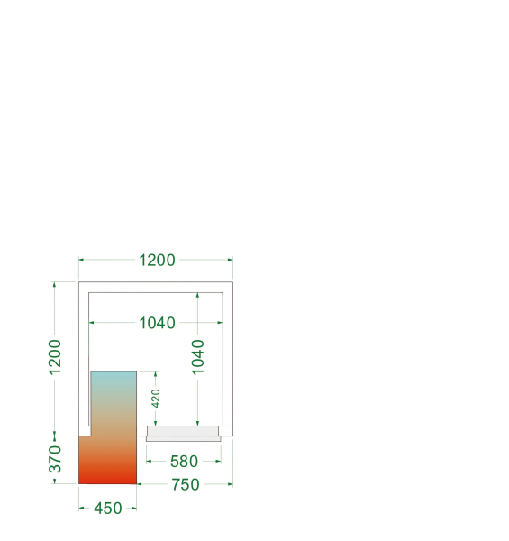 TEFCOLD Šaldomas kambarys CRPF1212, 1200x1200x2200mm, 0/+8 °C 44162 | E-gastro