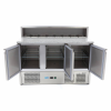 MAXIMA Picos paruošimo šaldytuvas 137 cm 3 durys 8 × 1/6 GN su granito stalviršiu ir viršutine vitrina 09400205 | E-gastro